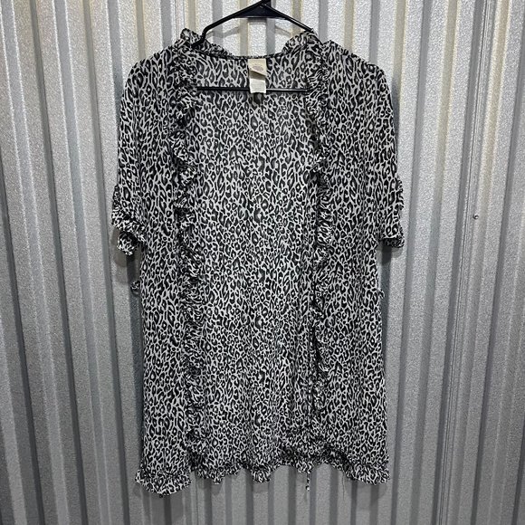 In Bloom Sweaters - In Bloom Animal Print Mid Sleeve Open Cardigan Size Medium